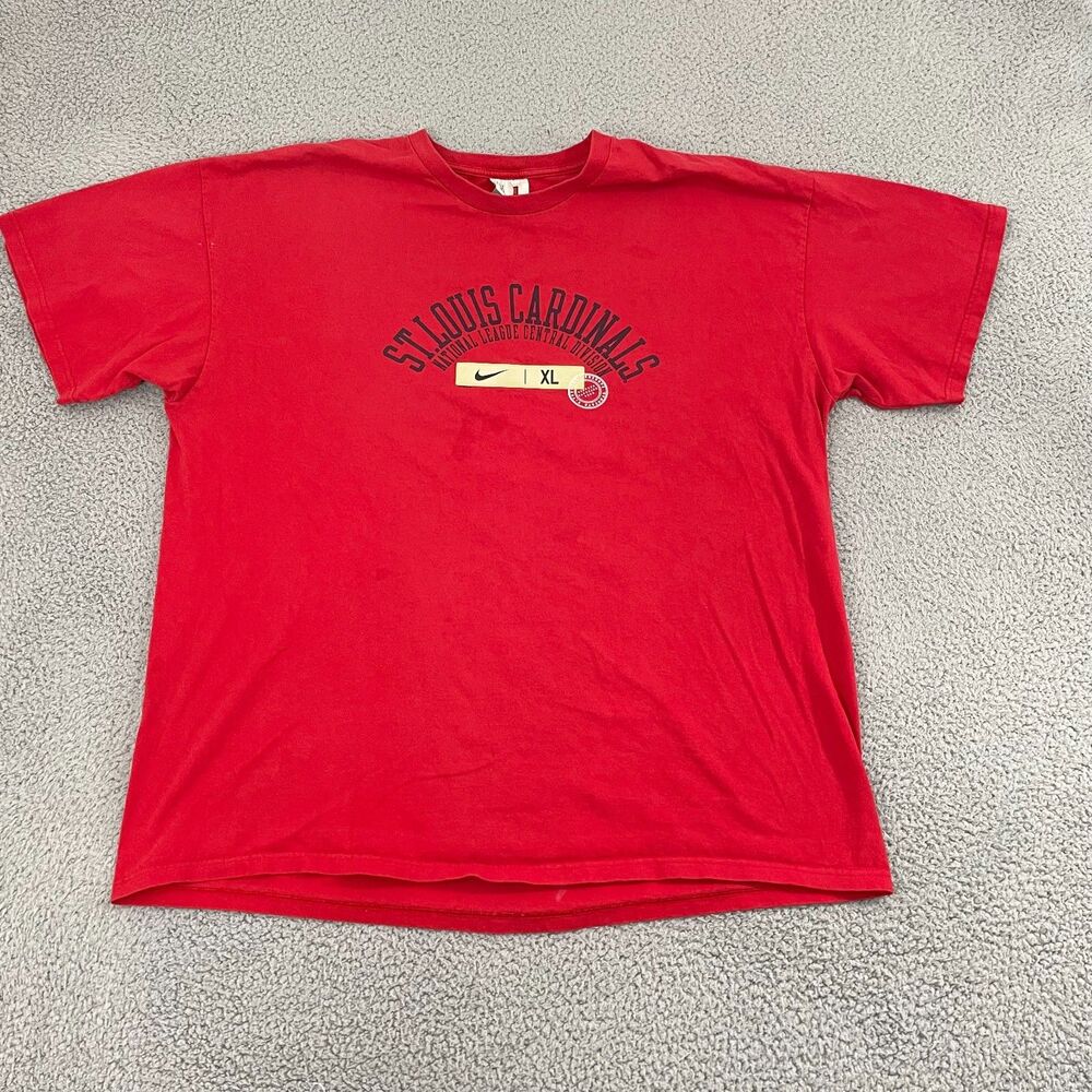 VTG St. Louis Cardinals Nike Team‎ Shirt Men 2XL Red Y2K MLB Short Sleeve Tee